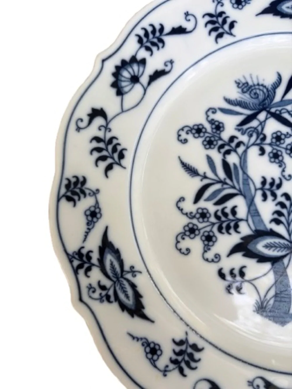 Blue Danube China Salad Plate 8.75” w/ Ribbon Banner Backstamp Farmhouse